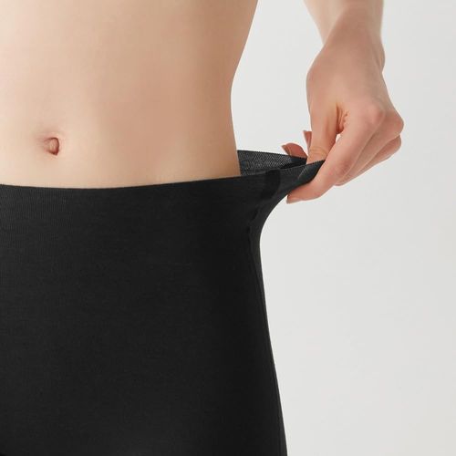 Gunze Underpants, Kireilabo, Completely Non-Sewn®, Cotton Blend, Cropped, Women's - blk