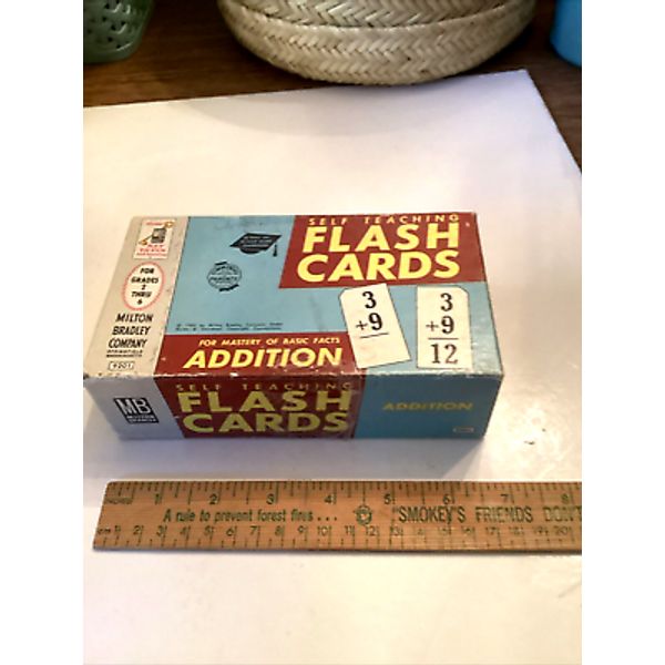 Vintage 1962 Milton Bradley New Math Flash Cards Addition #9201 Grades 2-6