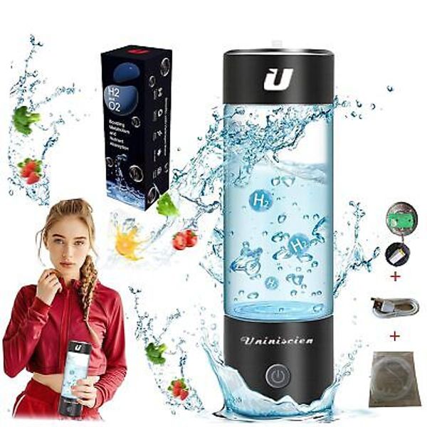 Hydrogen Water Bottle, Generator with SPE PEM Technology Black