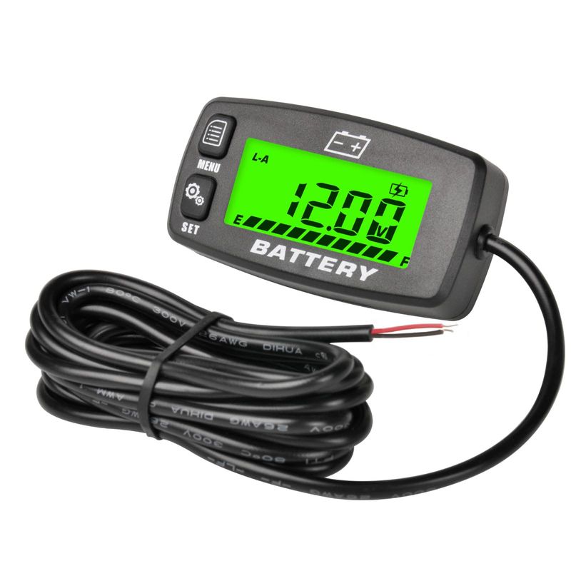 Runleader DC 12V to 48V LCD Battery Capacity Indicator,Voltage Gauge ...