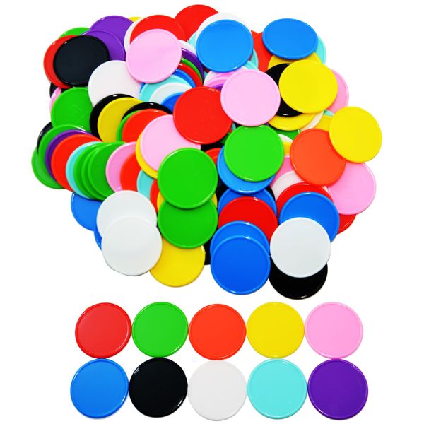 Smartdealspro 1 1/2 Inch 37mm 10 Colors Opaque Plastic Poker Chips Counting Discs Markers Counters with Box for Casino Card Games Math Learning (300)