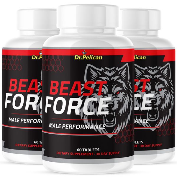BeastForce- Men's Health & Performance- 3 Bottles- 180 Tablets