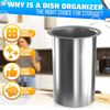 Reluen Stainless Steel Utensils Holder - Organizer Countertop Holder Cooking Container 3-3/4" Metal Kitchen Utensil Organizer Cutlery Holder for Countertop