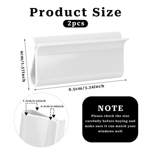 2 Pieces Shade Pulls for Roller Shades, Window Shade Pulls, White Roller Shade Pulls, Blinds Shades Lifting Clamp Pull, Plastic Roller Hem Grip for Home Office Rolling Curtain Accessories