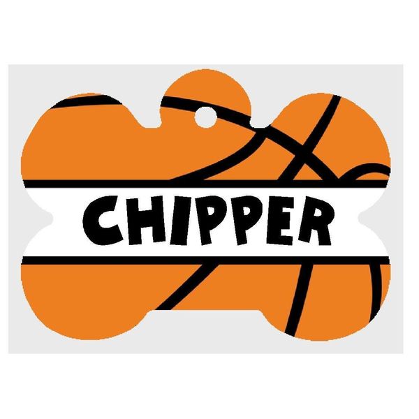 BASKETBALL PET ID TAG #1 Personalized Custom Any Name Dog Tag Printed on 2 Sides