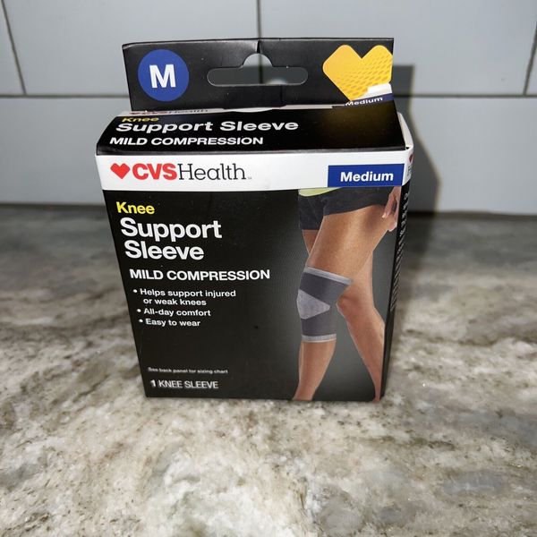 CVS Health Knee Support Sleeve Mild Compression GRAY SIZE MEDIUM