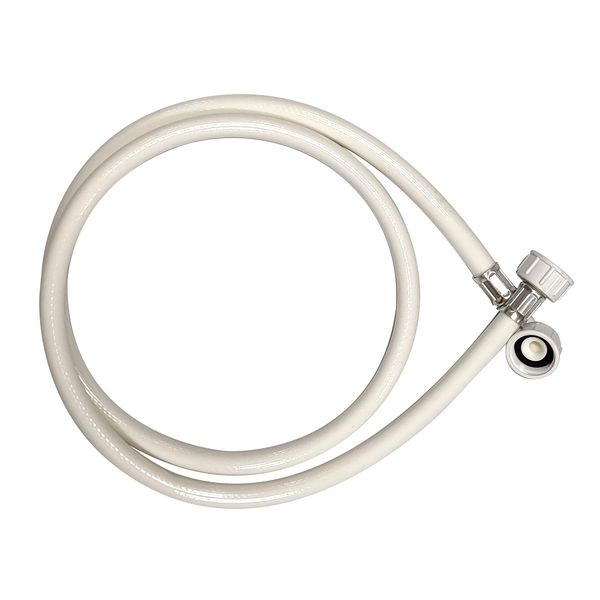 Universal Washing Machine Dishwasher Hose Fill Inlet Pipe Feed Hose with 90 Degree Bend - 1.5m White Cold Water Hose with 3/4 Inch Connection