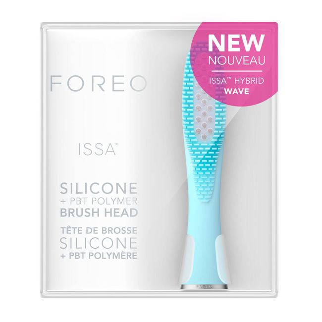 FOREO ISSA Hybrid Wave Brush Head Mint, Medical-Grade Silicone & PBT Polymer Bristles, 6-Months Lasting