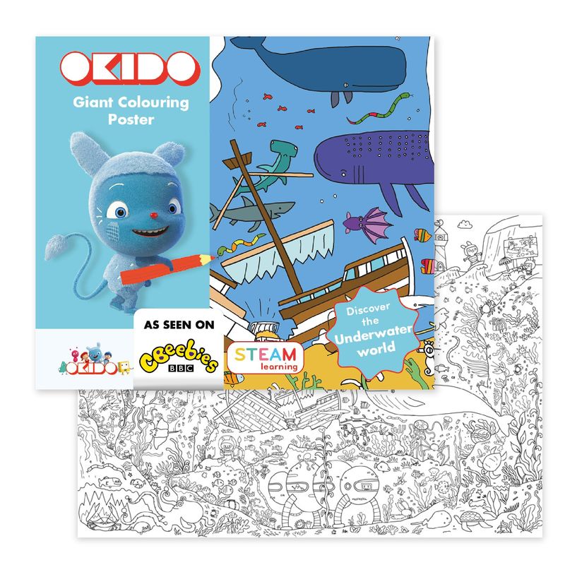 OKIDO Messy goes to Underwater Colouring Sheets for Kids -100 x 70cm ...