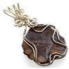 Ammonite Fossil Sterling Silver Wire Wrapped Pendant