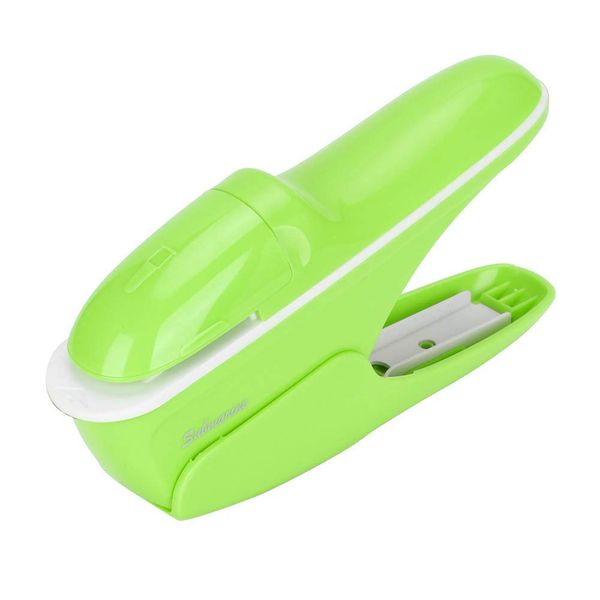 Stapleless Stapler, No Staple Stapler Paper Clinch Compact Staple Free Stapler Binding Hand Tool, Up To 8 Sheets Binding(Green)
