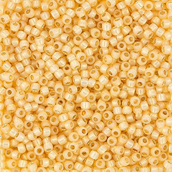 Toho 8/0 Silver Lined Milky Light Topaz Seed Beads 10g