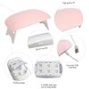 MUEEAD 2 Portable Nail Art Lamps with 2 USB Cables, Mini Gel Nail Curing Lamp, Foldable Nail Dryer, Mouse Phototherapy Lamp for DIY Nail Salon (Pink, White)