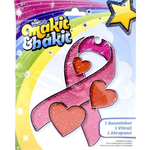 DIY Makit & Bakit Ribbon Awareness Stained Glass Suncatcher Kit Kid Craft