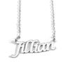 Kigu Jillian Personalized Name - Silver Tone Necklace - Adjustable Chain 16" - 19" Packaging