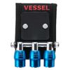 Vessel QB-10MB3B Quick Catcher 3 Row Holder with Magnet, Blue