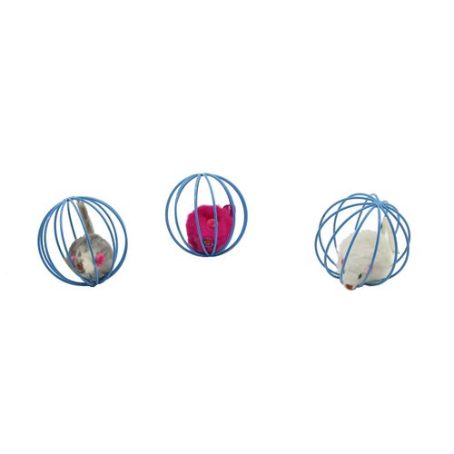 FixtureDisplays® Set of 3 Pcs Mouse Ball Cat Toy 12191 12191
