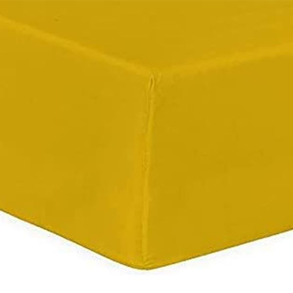 Indus Textiles Fitted Sheets 25cm Extra Deep Percale - Mustard - Single