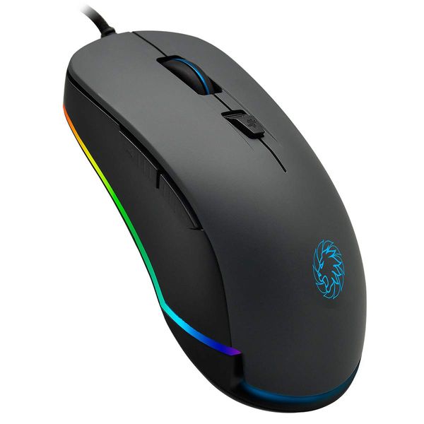 GameMax Strike RGB Gaming Mouse Wired, 6D Optical, 7 Buttons, 2000 DPI Adjustable, Comfortable Grip, Ergonomically designed with LED Button | Black
