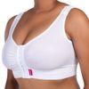 LIPOELASTIC® PI Extra Variant - Post Surgery Compression Bra, Front Closure (UK, Alpha, XL, Regular, Regular, White)