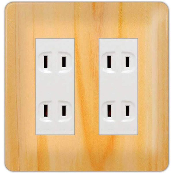 Outlet Cover, Outlet Plate, Compatible with Cosmo Series Wide 21, 6 Gangs, Woodgrain Pattern, Wood Pattern, 087, Switch Cover, Switch Plate, Stylish Design, Room Makeover! For 1 Gang, 2, 3, 5, 6 Gang