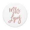 Mrs Lopez Personalized Blush Pink and White Bride Gift PopSockets Swappable PopGrip