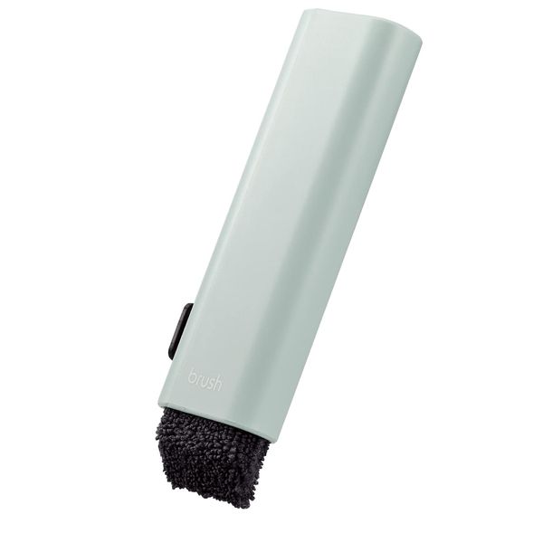 Elecom KBR-017GN Cleaning Brush & Cloth, Compact Storage Type, 2-way, Blue Green