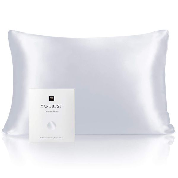 Vegan Silk Satin Pillowcase for Hair and Skin, Standard Queen King Pillow wit...