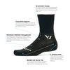 Swiftwick- PERFORMANCE SEVEN Cycling Socks, Lightweight Crew (Black, Small)