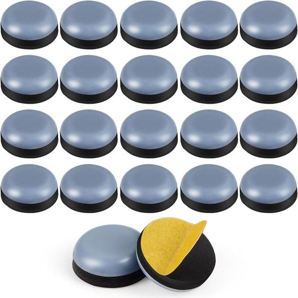 24 Pcs Chair Sliders 19mm Appliance Slider Self Adhesive Carpet Sliders Furniture Moving Pads Furniture Mover Glides for Home Kitchen