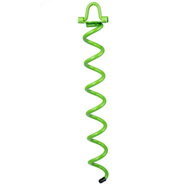 Ashman 16 Inch Spiral Ground Anchor Green Color - Ideal for Securing Animals, Tents, Canopies, Sheds, Car Ports, Swing Sets (1 Pack)…