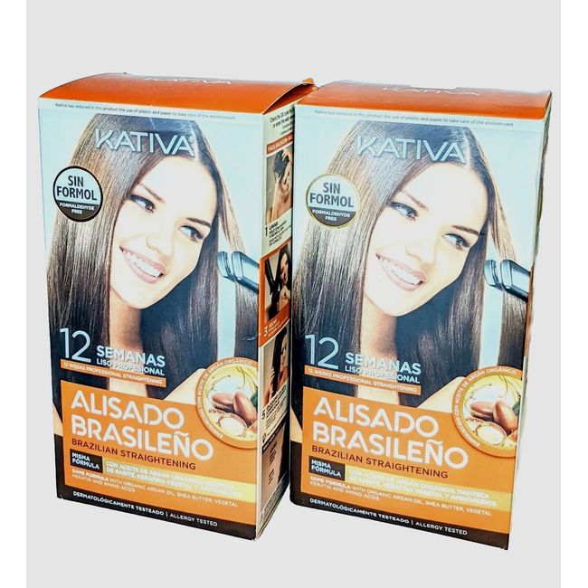 2 PACK! Kativa Brazilian Keratin Argan Oil Treatment Hair Straightening KIT