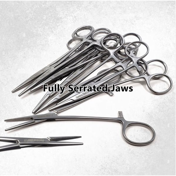 12x MOSQUITO HEMOSTAT FORCEPS 5" STRAIGHT FULL SERRATED SURGICAL STAINLESS CE