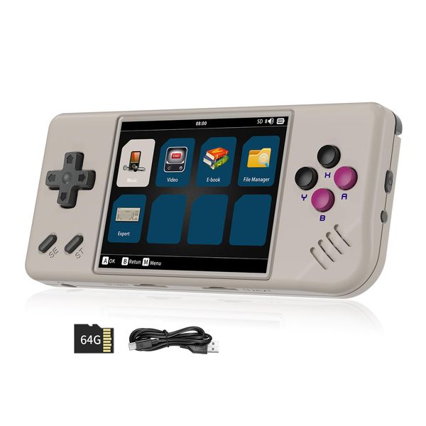 RG28XX Handheld Game Console 2.83 inch 640*480 IPS Screen Linux System 3100mAh Video Retro Player Support HD-M-I Output TV Supports Music Video Player (RG28XX Gray)