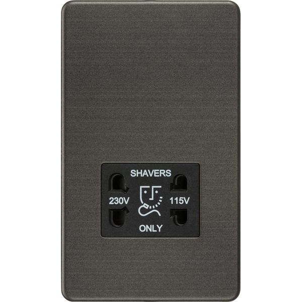 Knightsbridge SF8900SB Screwless 115V/230V Dual Voltage Shaver Socket, Anthracite
