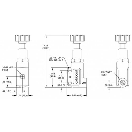 Wilwood Proportioning Valve - Knob Adjust