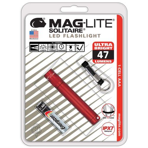 Maglite Solitaire LED 1-Cell AAA Flashlight Red