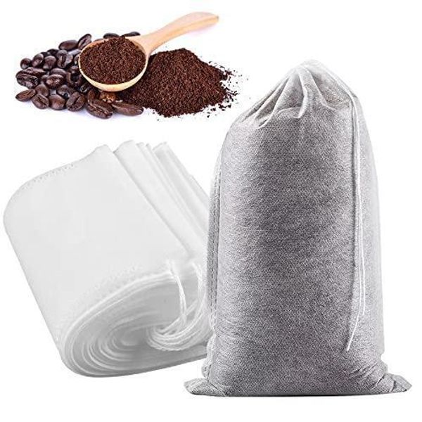 Yzurbu 200pcs Cold Brew Coffee Filter Bags, 4‘’ x 6'' No Mess Disposable