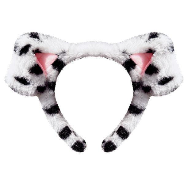 dressfan Dog Ears Headband Cartoon Dalmatian Puppy Headwear Carnival Halloween Dress up Accessories,Women&Girls Party Decoration Cosplay Costume Christmas Gifts,Black+White