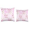 Quilt Patchwork Collage Summer Bows Rose Pink Floral Collage Throw Pillow