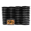 12oz Black Rectangular Microwavable Food Storage Meal Prep Container w Lid 450pc