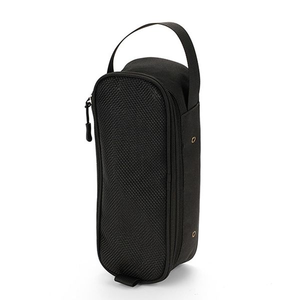 Tableware Storage Package Camping Cookware Bag Cookware Organizer Kitchen Mesh Case Cutlery Bag for Camping BBQ Cooking, Black, Rectangle