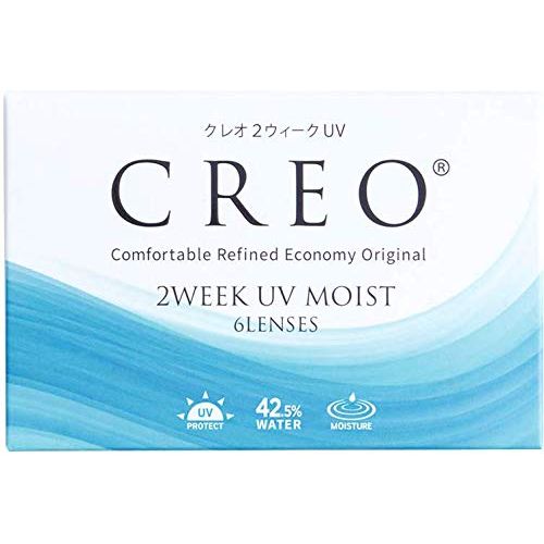 クレオ 2ウィークUVモイスト 6枚 1箱 （2週間使い捨て コンタクトレンズ ）【BC】8.7 【PWR】-7.50