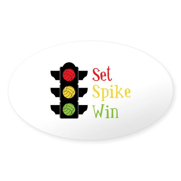 CafePress Set Spike Win Sticker Oval Car Bumper Sticker