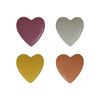 Creative Co-Op 4-Piece Stoneware Heart Shaped Dish, Matte Finish, Multicolor