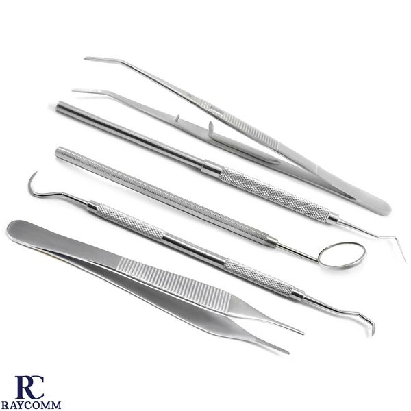 Dental Basic Student Examination Kit Calculus Remover Probe Tweezers Scalers CE