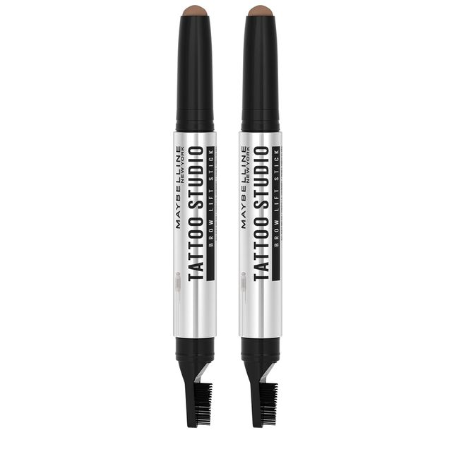 Maybelline Tattoo Studio Brow Lift Stick, 255 Soft Brown (Pack of 2)