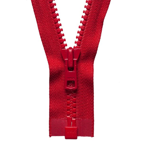 YKK Open Ended Zip, vislon, No. 519 Red, 76 cm Length