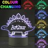Dinosaur LED Lamp. Personalised Night Light. Colour Changing. Kid's Light