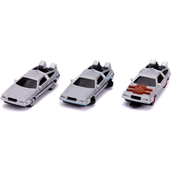 Jada Back to The Future Nano Diecast Delorean Toy Car 3 Pack